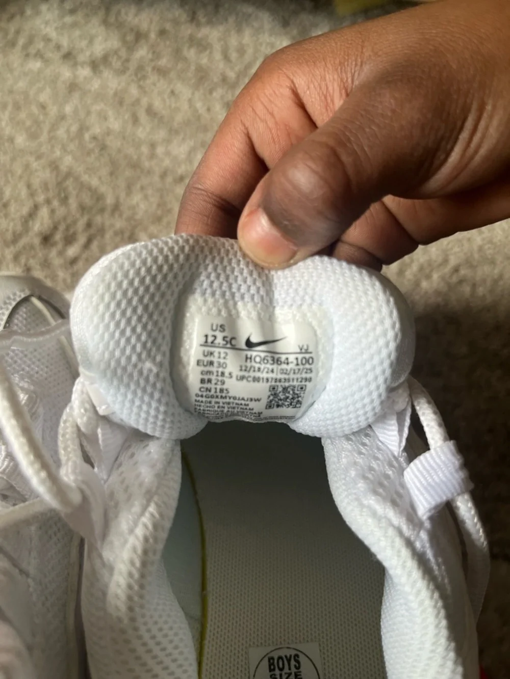 Nike White Kids' Air Max Mesh & Leather Sneakers